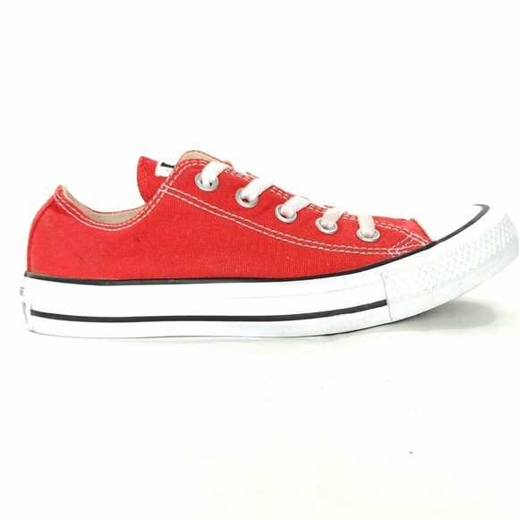 Women's Converse All Star Low Tops Trainers In Red / White Size UK 4 - Picture 3 of 4